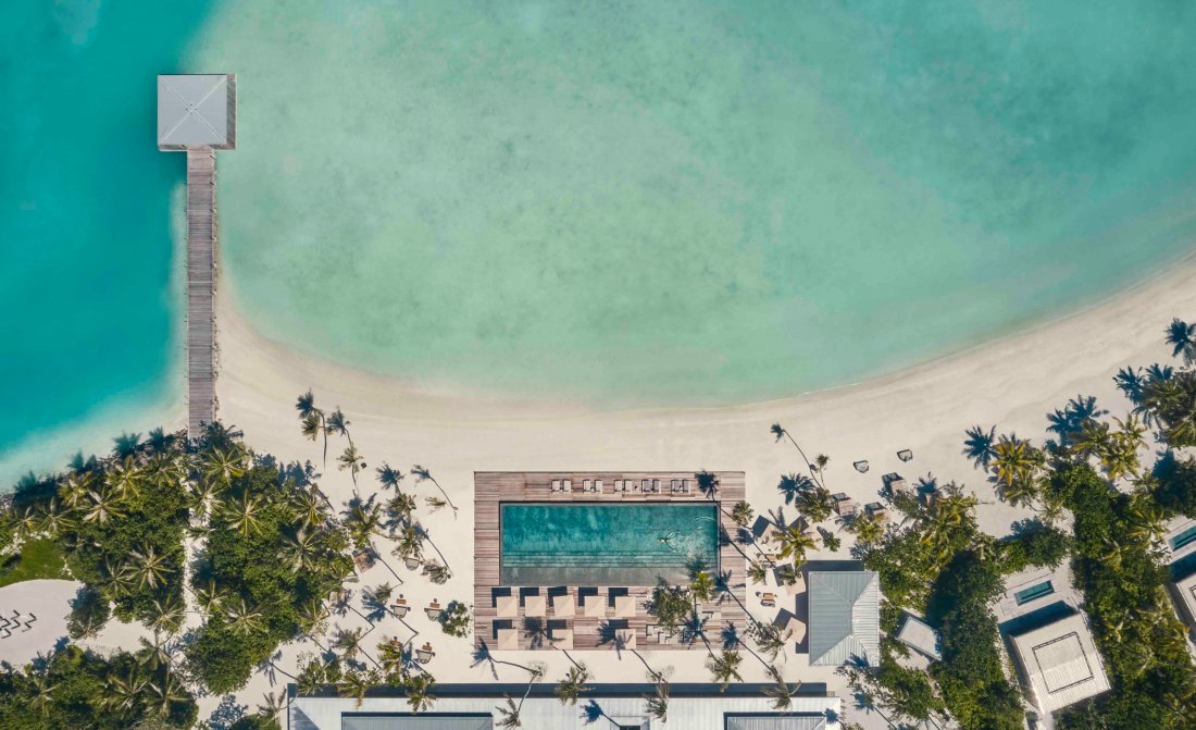 Patina Maldives Main Pool Veli Bar Pool Aerial